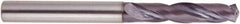 National Twist Drill - 5.7mm 140° Solid Carbide Jobber Drill - AlTiN Finish, Right Hand Cut, Spiral Flute, Straight Shank, 66mm OAL - A1 Tooling