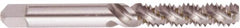 Regal Cutting Tools - M4x0.70 Metric Coarse, 3 Flute, Bottoming Chamfer, Bright Finish, High Speed Steel Spiral Flute STI Tap - Right Hand Flute, 2-1/8" OAL, 3/4" Thread Length - Exact Industrial Supply