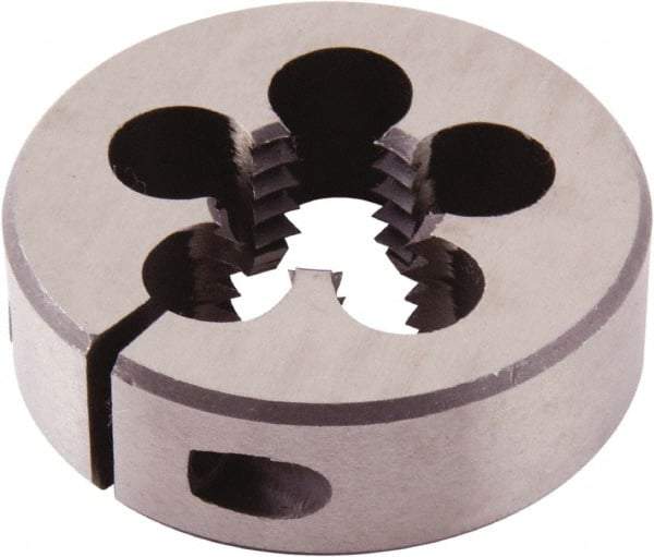 Regal Cutting Tools - M2.5x0.45 Metric Coarse Thread, High Speed Steel Round Die - 3/8" Thick, Right Hand Thread, Adjustable - Exact Industrial Supply