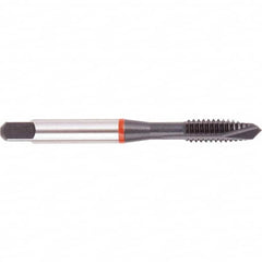 Regal Cutting Tools - 1/4-28 UNF, 3 Flute, Oxide Finish, High Speed Steel Spiral Point Tap - Plug Chamfer, Right Hand Thread, 2-1/2" OAL, 0.591" Thread Length, 0.255" Shank Diam, 3B Class of Fit, Series Triple Crown - Exact Industrial Supply