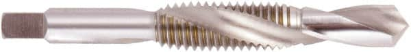 Regal Cutting Tools - 3/8-24 UNF, H3, 3-3/8" OAL, 0.3395" Drill Diam x 13/16" Drill Length, Combination Drill & Tap - 2 Flutes, 1-1/16" Thread Length, High Speed Steel, Bright Finish - Exact Industrial Supply