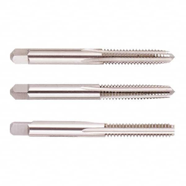 Regal Cutting Tools - #1-72 UNF, 2 Flute, Bottoming, Plug & Taper, Uncoated, Uncoated Finish, High Speed Steel Tap Set - 1-11/16" OAL, 3/8" Thread Length, 2B Class of Fit - A1 Tooling