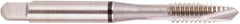 Regal Cutting Tools - 1/2-20 UNF, 3 Flute, Bright Finish, High Speed Steel Spiral Point Tap - Plug Chamfer, Right Hand Thread, 3-3/8" OAL, 0.984" Thread Length, 0.367" Shank Diam, 2B Class of Fit, Series Triple Crown - Exact Industrial Supply