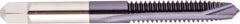 Regal Cutting Tools - 1/2-13 UNF, 3 Flute, AlTiN Finish, High Speed Steel Spiral Point Tap - Plug Chamfer, Right Hand Thread, 3-3/8" OAL, 1-21/32" Thread Length, 0.367" Shank Diam, 3B Class of Fit - Exact Industrial Supply