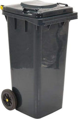 Vestil - 32 Gal Gray Square Trash Can - Polyethylene, None Graphic, 38" High x 21-13/16" Long x 18-3/4" Wide, Lid Included - A1 Tooling