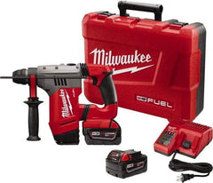 Milwaukee Tool - 18 Volt 1-1/8" SDS Plus Chuck Cordless Rotary Hammer - 0 to 5,000 BPM, 0 to 1,300 RPM, Reversible - A1 Tooling