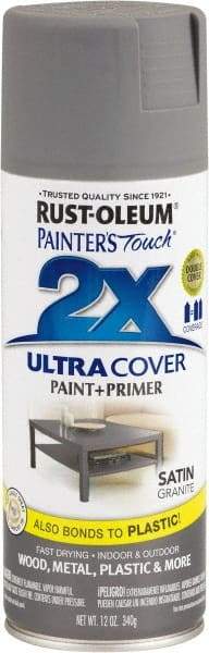 Rust-Oleum - Granite, Satin, Enamel Spray Paint - 8 to 12 Sq Ft per Can, 12 oz Container - A1 Tooling