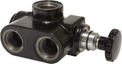 Parker - 30 GPM 3/4 Inlet Cast Iron Hydraulic Control Valve - 1-1/16 - 12 Thread, 3,000 psi, 4" Wide x 6.62" Long - A1 Tooling