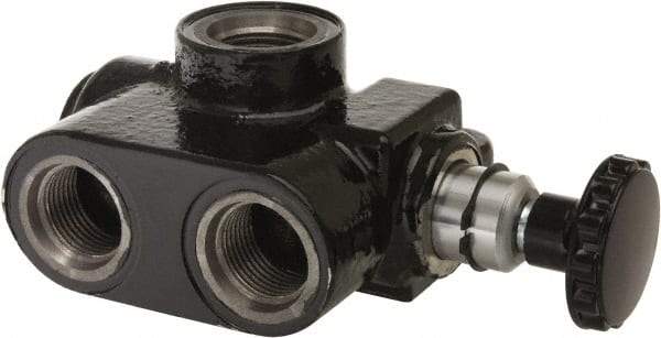 Parker - 30 GPM 3/4 Inlet Cast Iron Hydraulic Control Valve - 1-1/16 - 12 Thread, 3,000 psi, 4" Wide x 6.62" Long - A1 Tooling