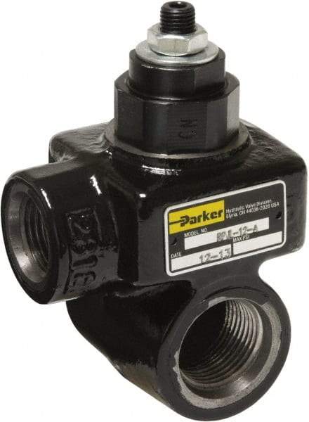 Parker - 25 GPM 5/8 Inlet Cast Iron Hydraulic Control Valve - 7/8-14 Thread, 5,000 psi, 2.24" Wide x 4.26" Long - A1 Tooling