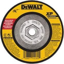 DeWALT - 24 Grit, 5" Wheel Diam, 1/4" Wheel Thickness, Type 27 Depressed Center Wheel - Zirconia Alumina, Resinoid Bond, 12,200 Max RPM, Compatible with Angle Grinder - A1 Tooling