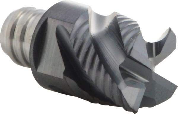 Iscar - MM ERS Grade IC908 Carbide End Milling Tip Insert - TiAlN Finish, 4 Flutes, 12.7mm Cutting Diam, 9.5mm Depth of Cut, 16.5mm Extension, 45° Helix - A1 Tooling