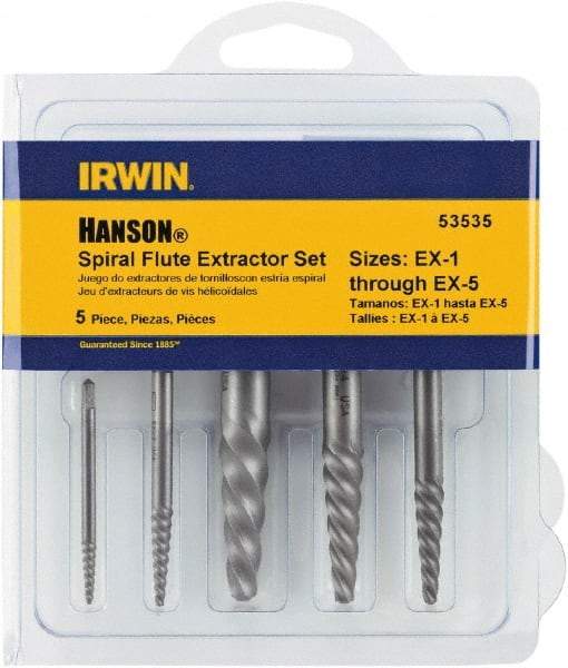 Irwin - Bolt Extractor Sets - MP #1,2,3,4,5 5PC SCREW EXTRACTOR SET - A1 Tooling