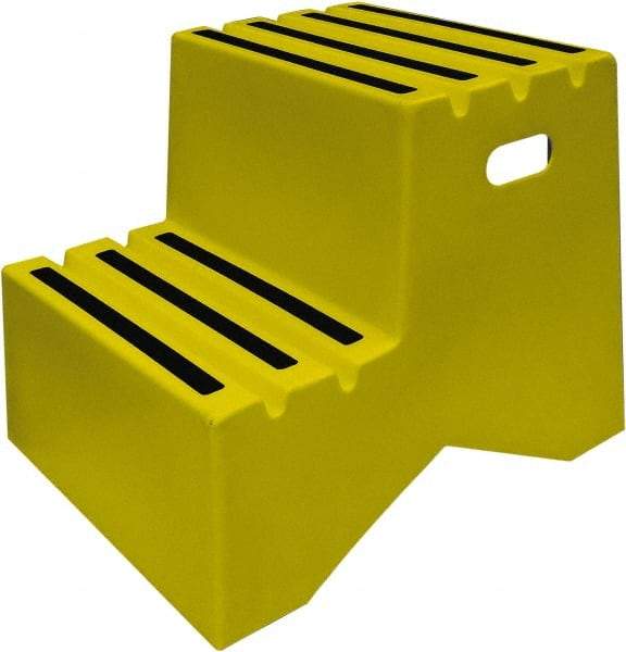 Diversified Plastics - 19-1/2" High x 18-1/8" Wide x 24-1/2" Deep, Yellow Step Stool - 500 Lb Capacity - A1 Tooling