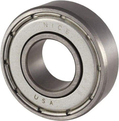 Nice - 3/4" Bore Diam, 2" OD, Double Shield Precision Ground Radial Ball Bearing - 9/16" Wide, 1 Row, Round Bore, 1,350 Lb Static Capacity, 2,967 Lb Dynamic Capacity - A1 Tooling