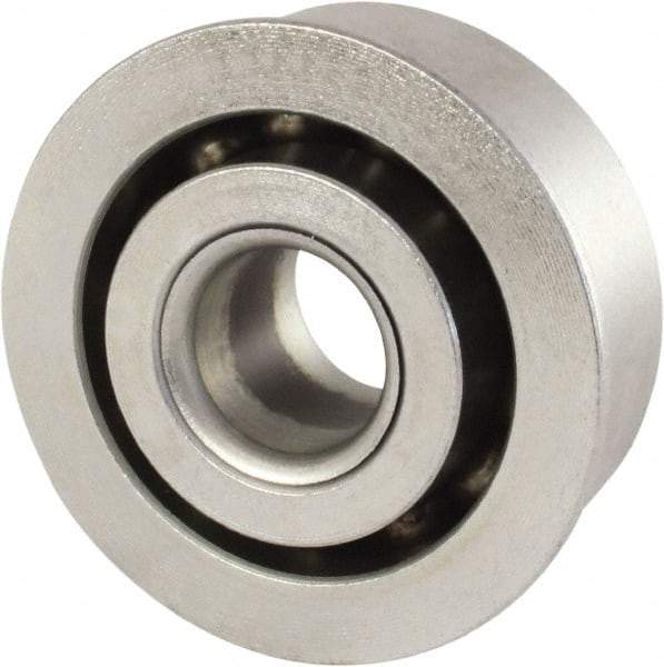 Nice - 5/16" Bore Diam, 7/8" OD, Open Unground Full Complement Radial Ball Bearing - 5/16" Wide, With Flange, 1 Row, Round Bore, 425 Lb Dynamic Capacity - A1 Tooling