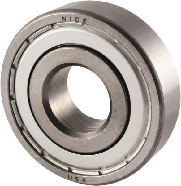 Nice - 3/4" Bore Diam, 2" OD, Double Shield Semi Ground Extra Light Radial Ball Bearing - 9/16" Wide, 1 Row, Round Bore, 1,350 Lb Static Capacity, 1,480 Lb Dynamic Capacity - A1 Tooling