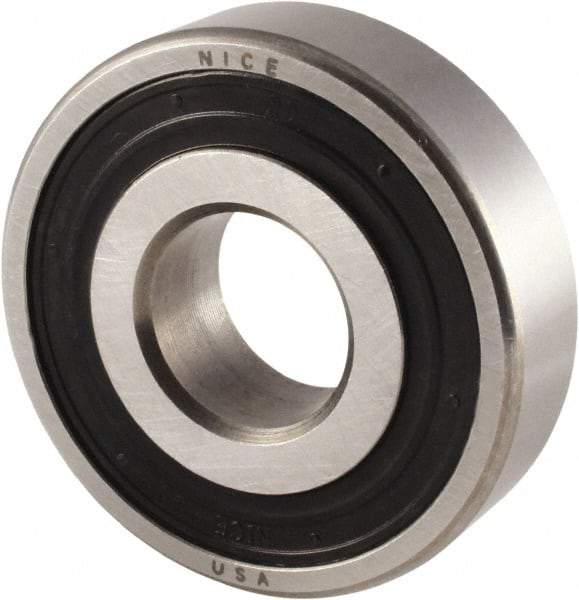 Nice - 3/4" Bore Diam, 2" OD, Double Seal Semi Ground Extra Light Radial Ball Bearing - 9/16" Wide, 1 Row, Round Bore, 1,350 Lb Static Capacity, 1,480 Lb Dynamic Capacity - A1 Tooling