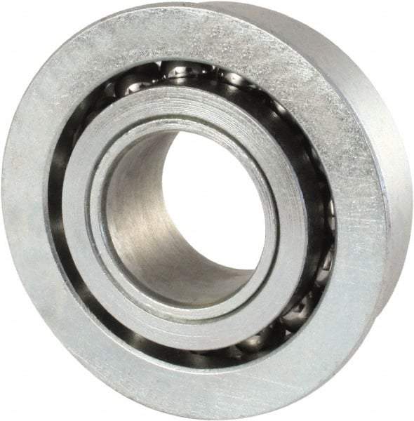 Nice - 3/4" Bore Diam, 1-3/4" OD, Open Unground Full Complement Radial Ball Bearing - 5/8" Wide, With Flange, 1 Row, Round Bore, 1,550 Lb Dynamic Capacity - A1 Tooling