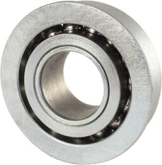 Nice - 5/8" Bore Diam, 1-1/2" OD, Open Unground Full Complement Radial Ball Bearing - 31/64" Wide, With Flange, 1 Row, Round Bore, 1,328 Lb Dynamic Capacity - A1 Tooling