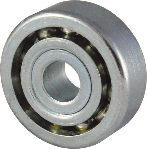 Nice - 7/16" Bore Diam, 7/8" OD, Open Unground Full Complement Radial Ball Bearing - 1/4" Wide, 1 Row, Round Bore, 445 Lb Dynamic Capacity - A1 Tooling