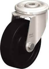 Blickle - 4" Diam x 1-3/16" Wide x 4-59/64" OAH Hollow Kingpin Mount Swivel Caster - Heat-Resistant Phenolic Resin, 275 Lb Capacity, Plain Bore Bearing, Hollow Kingpin Stem - A1 Tooling