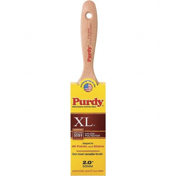 Purdy - 2" Flat Synthetic Trim Brush - 2-11/16" Bristle Length, 2-11/16" Wood Beavertail Handle - A1 Tooling