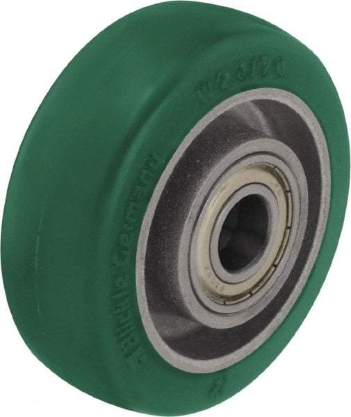 Blickle - 4 Inch Diameter x 1-37/64 Inch Wide, Polyurethane-Elastomer Blickle Softhane Caster Wheel - 660 Lb. Capacity, 19/32 Inch Axle Diameter, Ball Bearing - A1 Tooling