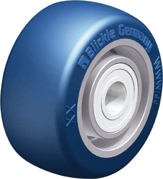 Blickle - 3 Inch Diameter x 1-37/64 Inch Wide, Polyurethane-Elastomer Blickle Besthane Caster Wheel - 506 Lb. Capacity, 19/32 Inch Axle Diameter, Ball Bearing - A1 Tooling