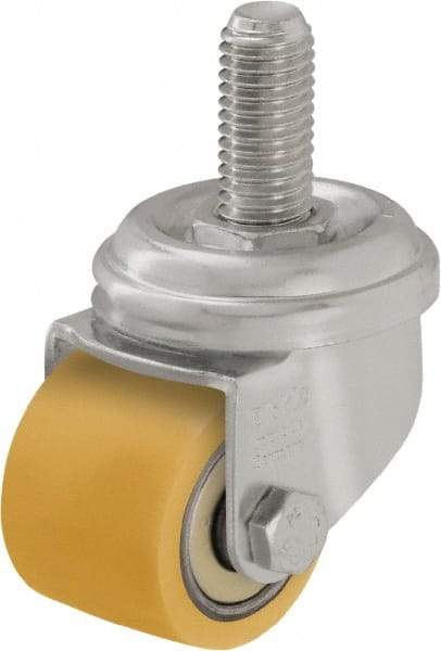 Blickle - 1-1/2" Diam x 1-1/16" Wide x 2" OAH Stem Mount Swivel Caster - Polyurethane-Elastomer Blickle Extrathane, 176 Lb Capacity, Ball Bearing, 3/8" Threaded Stem - A1 Tooling