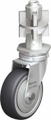 Blickle - 3" Diam x 63/64" Wide x 4" OAH Metal Expander Mount Swivel Caster - Rubber Elastomer (TPE), 165 Lb Capacity, Ball Bearing, Metal Expander Stem - A1 Tooling