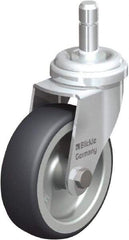 Blickle - 3" Diam x 63/64" Wide x 3-55/64" OAH Stem Mount Swivel Caster - Rubber Elastomer (TPE), 165 Lb Capacity, Plain Bore Bearing, Friction Stem - A1 Tooling