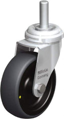 Blickle - 3" Diam x 63/64" Wide x 3-27/32" OAH Stem Mount Swivel Caster - Rubber Elastomer (TPE), 110 Lb Capacity, Plain Bore Bearing, 3/8 x 1-13/16" Threaded Stem - A1 Tooling