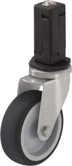 Blickle - 4" Diam x 63/64" Wide x 4-7/8" OAH Stem Mount Swivel Caster - Rubber Elastomer (TPE), 154 Lb Capacity, Plain Bore Bearing, Square Stem - A1 Tooling