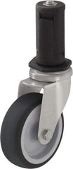 Blickle - 3" Diam x 63/64" Wide x 4" OAH Stem Mount Swivel Caster - Rubber Elastomer (TPE), 165 Lb Capacity, Plain Bore Bearing, Round Stem - A1 Tooling