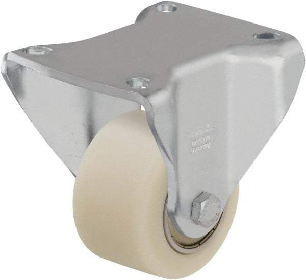 Blickle - 3" Diam x 1-37/64" Wide x 4-23/32" OAH Top Plate Mount Rigid Caster - Impact-Resistant Cast Nylon, 1,540 Lb Capacity, Ball Bearing, 3-15/16 x 3-3/8" Plate - A1 Tooling