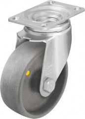 Blickle - 5" Diam x 1-9/16" Wide x 6-1/8" OAH Top Plate Mount Swivel Caster - Impact-Resistant Nylon, 400 Lb Capacity, Ball Bearing, 3-5/8 x 2-1/2" Plate - A1 Tooling