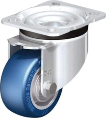 Blickle - 3" Diam x 1-37/64" Wide x 4-21/64" OAH Top Plate Mount Swivel Caster - Polyurethane-Elastomer Blickle Besthane, 506 Lb Capacity, Ball Bearing, 3-15/16 x 3-3/8" Plate - A1 Tooling