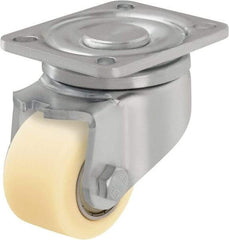 Blickle - 2-1/2" Diam x 1-37/64" Wide x 3-13/16" OAH Top Plate Mount Swivel Caster - Impact-Resistant Cast Nylon, 1,430 Lb Capacity, Ball Bearing, 3-15/16 x 3-3/8" Plate - A1 Tooling