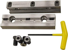 CarveSmart - 1" Jaw Width, 1.99" Jaw Height, 1" Jaw Thickness, Quick Change Jaw System Vise Jaw Sets - Steel, Bolt-On, 2 Jaws, Semi-Hard Jaws - A1 Tooling