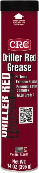 CRC - 14 oz Cartridge Lithium Extreme Pressure Grease - Red, Extreme Pressure & High Temperature, 400°F Max Temp, NLGIG 2, - A1 Tooling