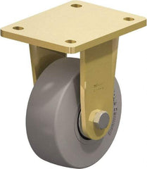 Blickle - 5" Diam x 1-31/32" Wide x 6-11/16" OAH Top Plate Mount Rigid Caster - Solid Rubber, 704 Lb Capacity, Ball Bearing, 5-1/2 x 4-3/8" Plate - A1 Tooling