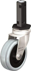 Blickle - 3" Diam x 63/64" Wide x 3-31/32" OAH Stem Mount Swivel Caster - Solid Rubber, 132 Lb Capacity, Plain Bore Bearing, Square Stem - A1 Tooling