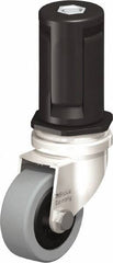 Blickle - 2" Diam x 45/64" Wide x 2-13/16" OAH Stem Mount Swivel Caster - Solid Rubber, 88 Lb Capacity, Plain Bore Bearing, Round Stem - A1 Tooling