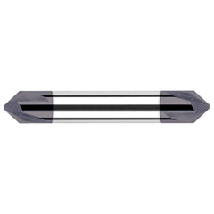 Harvey Tool - 3/8" Diam 100°/80° 3-Flute Double End Solid Carbide Chamfer Mill - Exact Industrial Supply