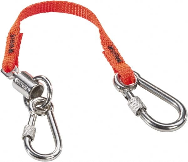 Proto - 12" Tethered Tool Lanyard - Carabiner Connection, 12" Extended Length, Orange - A1 Tooling