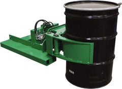 Valley Craft - 2,000 Lb Load Capacity, 30, 55 & 85 Gal Forklift Drum Handler - Steel Wheels - A1 Tooling