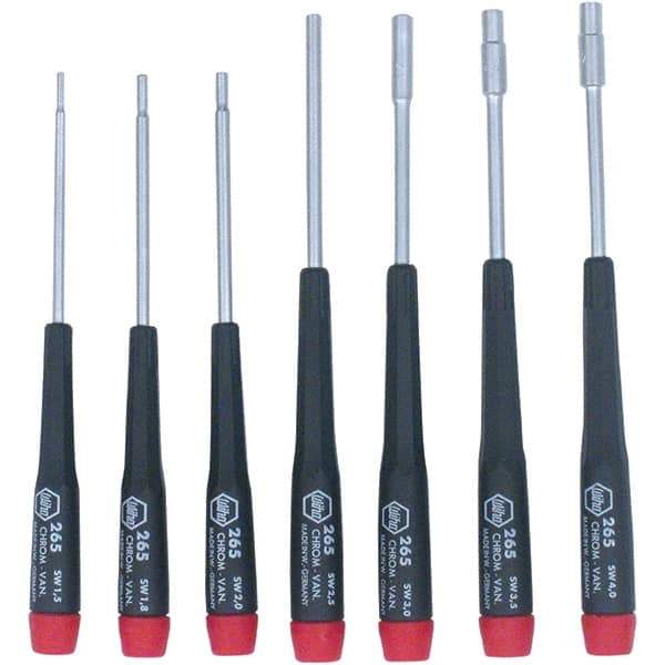 Wiha - 7 Piece, 1.5 to 4mm Nut Driver Set - Standard Shaft, Precision Tapered Handle - A1 Tooling