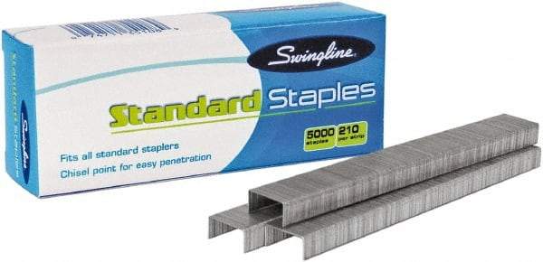 Swingline - 1/4" Leg Length, Galvanized/Low-Carbon Steel Standard Staples - 20 Sheet Capacity, For Use with 210 Full Strip Standard Staplers - A1 Tooling