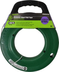 Greenlee - 200 Ft. Long x 1/8 Inch Wide, 0.045 Inch Thick, Stainless Steel Fish Tape - 400 Lb. Pulling Strength, Includes Case - A1 Tooling